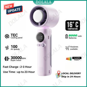 Pro Turbo LED Mini Fan SS-026 - 100-Speed Portable Handheld Jet Fan with 24H Runtime and Type-C Charging