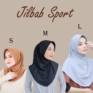 Hijab Sporty  Size S M L XL Jersey Premium Kerudung olahraga santai