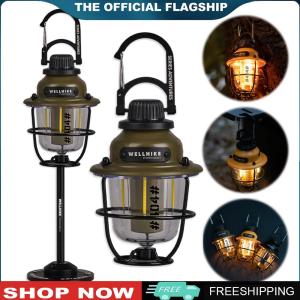 [CHAMAIR STORE]LED Outdoor Vintage Camping Light Stepless Dimming 30h Max Runtime IPX4 Waterproof for Outdoor Garden Street Path Lawn