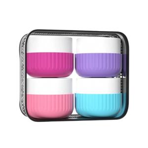Travel Containers for ToiletriesSilicone Cream Jars with Clear BagTravel Accessories for Cosmetic Face Body Hand Cream