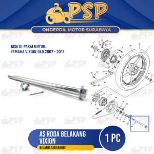 As Roda Belakang Vixion - As Tromol Fork Forek Belakang + Mur Yamaha Vixion Lama Old