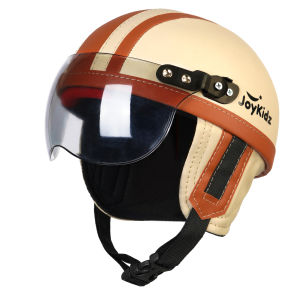 Helm Anak 1 2 3 4 5 Tahun Retro Chips Polos Garis Kulit Sintetis Cewe Cowo Lucu Imut