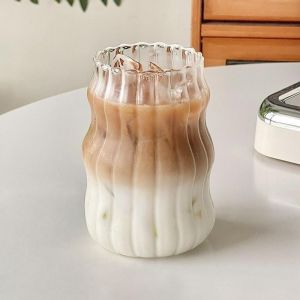 Curve Coffee Latte Borosilicate Glass Mug Christmas Gift Aesthetic Nordic Water Cup