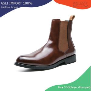 Prelesty Terlaris Klasik  Kulit Sapi  Sepatu Chelsea Boots Casual Tinggi Pria Semi Formal Cowok Dewasa Kerja Handmade Keren 317