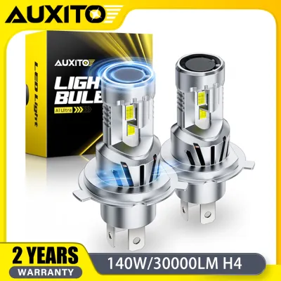 AUXITO 2ชิ้น Canbus 140W ไฟหน้า H4 30000LM LED สำหรับรถยนต์ปลั๊กแอนด์เพลย์ไร้สาย9003 HB2ไฟหน้าสีขาว