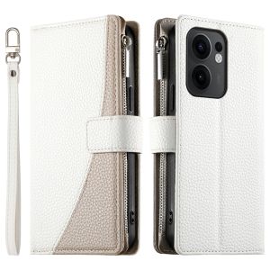 Case For OPPO Reno 14F 13F 12F 11F / Reno 14 13 12 11 10 Pro 5G Magnetic Leather Color Splicing Wallet Card Slot Flip Cover Casing