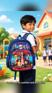 12.5inch High End Quality Cute Cartoon characters School Bag For Kids Boys Gril Kindergarten & 1GardeSchool backpack With 3 Zipper Pockets