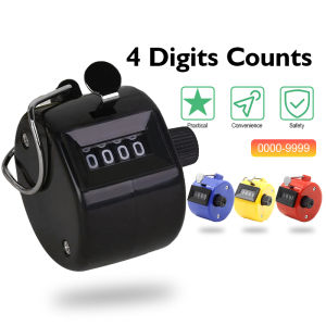 LCD Electronic Digital Finger Counter Mini 4 Digit Number Hand Held Tally Counter Golf Clicker Manual Training Tasbeeh Mechanical
