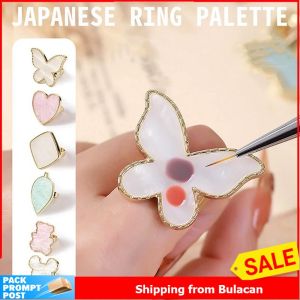 1pc Ring Design Mixing Color Palette Nail Tips Drawing Paint Nail Color Mixing Display Plate Tool