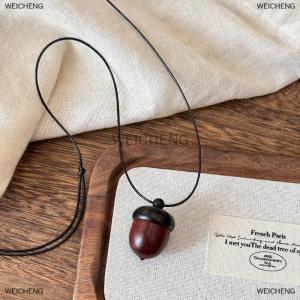 [COD] WEICHENG Creative Openable Acorn Pendant Long Necklaces Choker For Women Men Niche Sweater Chain Jewelry Gift