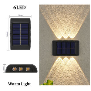10 Led Solar Wall Lamp Outdoor Lighting Waterproof Intelligent light control Home Garden Lamp for House Yard Balcony Fence Warm White Decoration Light