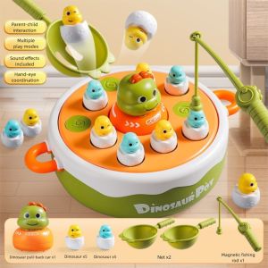 MUMU Đa chức năng Trò chơi câu cá khủng long Bánh xe quay Khủng long nhảy múa Khởi động trò chơi trên bàn Đồ chơi cho bé trai và bé gái Tính năng âm nhạc Trò chơi bắt pop-up Đồ chơi trẻ em