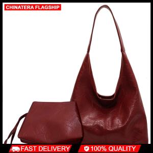 Women Leather Shoulder Bag Fashion PU Tote Bag Soft Hobo Bag and Clutch 2pcs Shoulder Bag and Handbag Set Commuting Bag