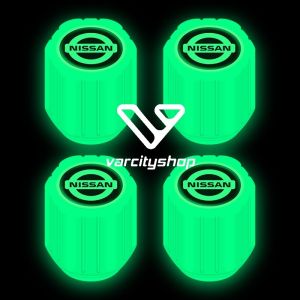 4PCS Logo Tutup Pentil Ban Mobil Motor Glow In The Dark Luminous Valve Cap