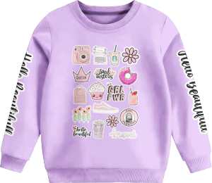 Sweater Anak Desain Terbaru Motif Hello Beautyfull Perempuan
