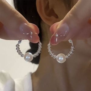 Pearl Beading Earrings for Women Girl Geometric Fashion Earrings