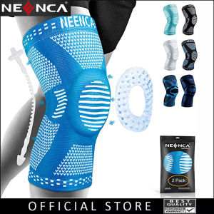 NEENCA Knee Brace Pack of 2Knee Compression Sleeve Support with Patella Gel Pad & Side Spring Stabilizers Knee Protector for RunningMeniscus TearArthritisJoint Pain ReliefACLInjury Recovery