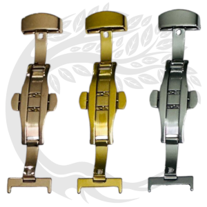 Butterfly Clasp Stainless Steel metal folding clasp 20mm watchband rubber leather strap double press