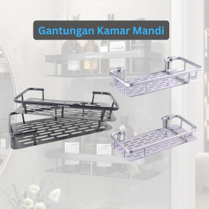 COD Rak kamar mandi toilet dapur tempel dinding serbaguna Stainless aesthetic / Gantungan sabun di kamar mandi tempel dinding rak  / Tempat sabun kamar mandi tempel dinding satu set 2 pcs