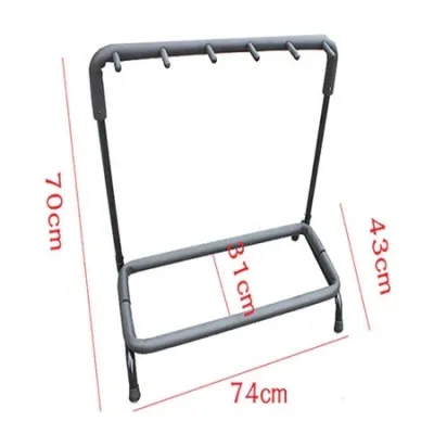 [SG SELLER] Multi Guitar Stand Foldable Universal 3 or 5 Holder Guitar Display Portable Hangers Floor Rack with Padded Foam