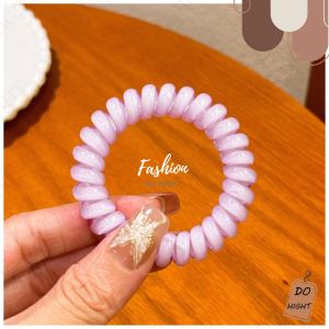 พร้อมส่ง⚡ มีเก็บเงินปลายทาง💸 ยางรัดผมแบบเกลียว สไตล์เกาหลีมี 5 สีให้เลือก  (ราคาต่อ 1 เส้น) : Do hight