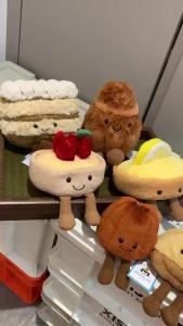 Genuine Jellycat Uk JE Dessert Strawberry Tart Pancake Waffle Lemon Tart Macaron Puff Plush Toy