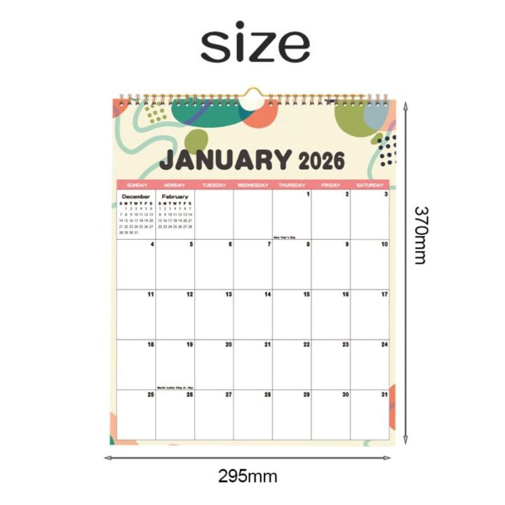 ZHANXENG498 การเข้าเล่มแบบลวด-O ปฏิทินวางแผนรายวัน มกราคม 2026 ...