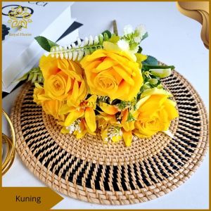 Bunga Mawar Buket Hitam Import Premium Jumbo X7/Bunga Hantaran/Bunga Dekorasi Pelaminan (KN-429)