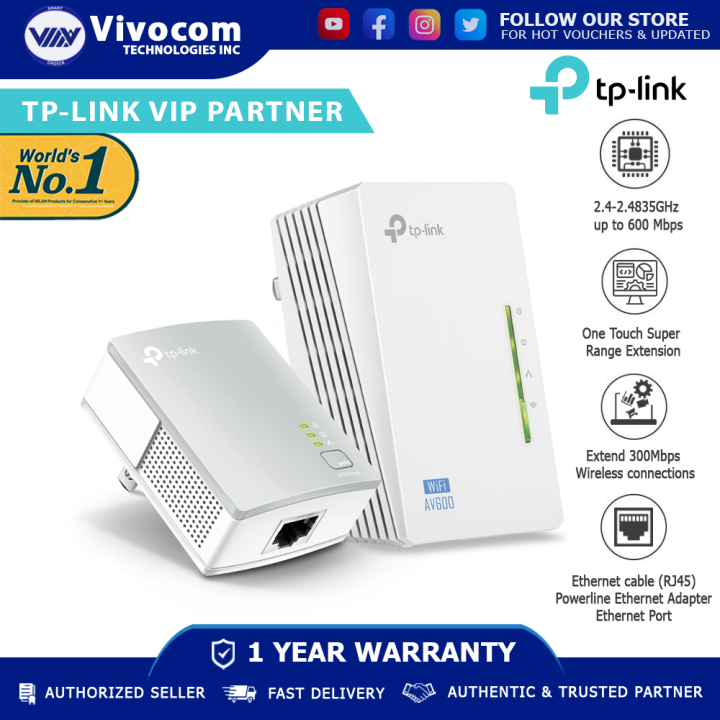 TL-WPA4220KIT | AV600 Powerline Wi-Fi Kit | Portugal