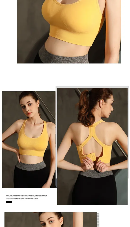 Womens No Show Sports Bras for Women Gym Workout for Large Bust High Impact  Plus Size Invisibles Tank Push Up Cute, Yellow, X-Large : :  Clothing, Shoes & Accessories