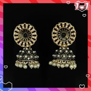 New Indian Style Hand Painted White Pearl Design Earring for womens