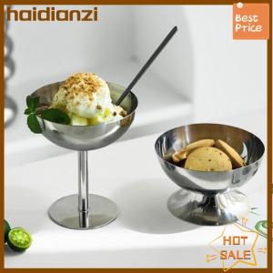 haidianzi 2023 New Stainless Steel Goblet Cup Ice Cream Dessert Salad Bowl Fruit Plate Snack Dish KTV Bar Supplies