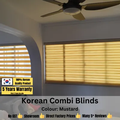 [Pre-order] Korean Combi Blinds / Mustard / 5 Years Local Warranty ★ / Home Decor Curtains And Blinds