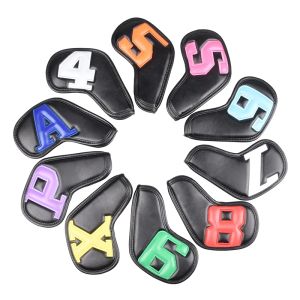 Golf Iron Head Covers Set Iron Headovers With Magic Tape Wedges Covers Colorful Number 456789ASPX 10pcs