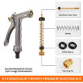 KIPRUN Garden Hose Nozzle, Meatal Garden Hose Spray Nozzle with Rear Trigger Grip, Adjustable High Pressure Nozzle Sprayer for Watering Plants Washing Car Showering Pet, Zinc Alloy. 