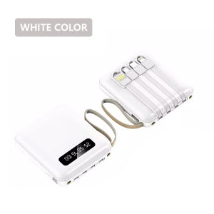 【SG STOCK】Power Bank 4 In 1 Cables Portable Charger With Cable Fast Charging Mobile Powerbank With LED Light Ultra Slim 充电宝 充電寶