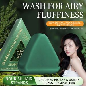 🚀2026HOT🚀Nature Seven Green Soap Shampoo Nature Triangle Shampoo Bar Polygonum Shampoos Soap Cepress Orientalis Usman Herbal Hair Strengthening Soap Strengthens Smooths Hair