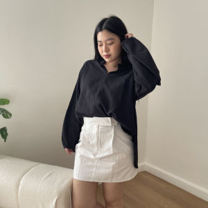 LINA l Blouse Wanita l Vneck Shirt Blouse Kemeja Oversize l Kemeja Kantor l Kemeja Korea l Kemeja Oversized l Atasan Wanita