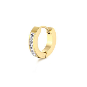 Korean Style Simple 9MM Titanium Steel Silver/Gold/Black Small Hoop Earrings for Men Women