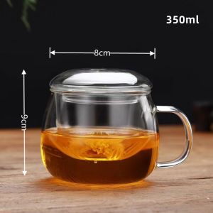 ZOWOKI Glass Infuser Teapot Glass Tea Cup With infuser and lid/gelas teh dengan saringan dan tutup Cangkir Teko Teh Kaca
