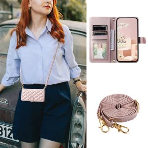 Crossbody Leather Wallet Cards Solt Case For Redmi 9A / Redmi 9AT / Redmi 9i Lanyard Purse Flip Stand Cover