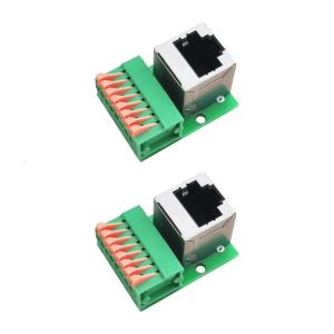 DIN Rail Compatible RJ45 Female Terminals Block 8Pin Adapters PCBs Connectors For Secure Industrial Ethernet Installations