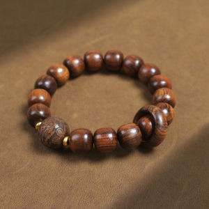 已开光 招财手链 Fortune Natural Black Rosewood Carving Six-character Mantra Bracelet Proverbs Personality Bracelet Men and Women Buddha Beads Play Gift 天然黑花梨木雕刻六字真言手串箴言个性手链男女佛珠文玩礼物