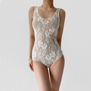 Womens Tank Double Layer Lace Bodysuit With Low Back Detail2026