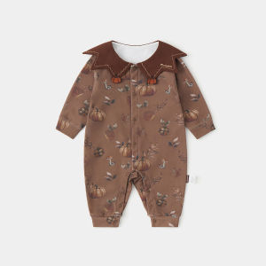 2026 Spring Collection Baby Pure Cotton Long Sleeve Romper A Boneless-style outdoor crawling clothes for babies Anyang childrens clothing