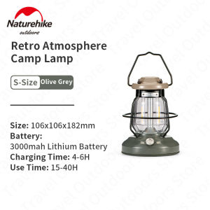 Lampu Camping Retro Vintage Naturehike NH21ZM010 USB Recharge Lentera Lampu Klasik Camping Waterproof Tahan Lama Glamping Lampu Tenda Outdoor Estetik
