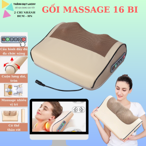 Gối massage cổ vai gáy 2023 máy massage gối massage hồng ngoại 16 bi cao cấp hỗ trợ mát xa vùng cổvai gáy hiệu quả