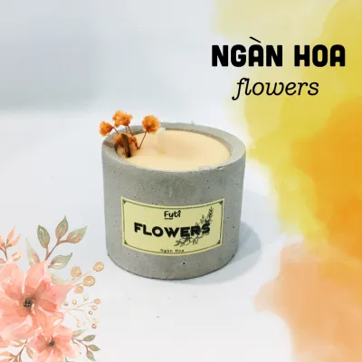 Nến thơm cốc xi măng thư giãn mini Candle cup handmade tinh dầu thiên nhiên