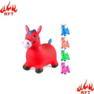 PHYTONA MAINAN KUDA KARET ANIMAL JUMPING MUSIK LAMPU INFLATABLE BOUNCY bahan tebal garansi bocor XY133-COLOR