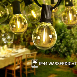 G40 25FT Outdoor String Lights YILINM G40 Globe String Lights with 25 Waterproof Shatterproof LED Bulbs(2 Spare) Connectable Patio Lights for Outside Backyard Garden Porch Christmas Party - Lazada